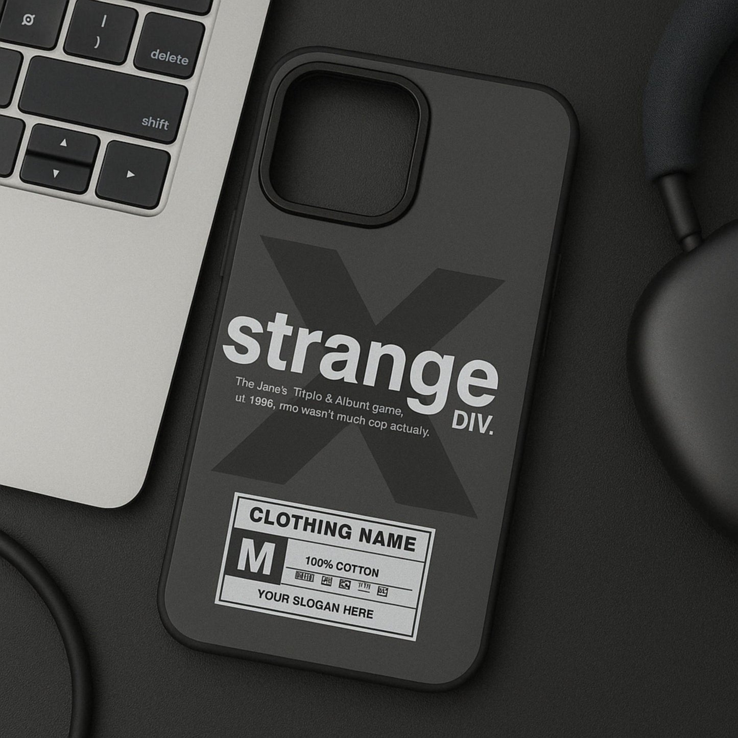Streetwear Case for iPhone 14 Pro – Minimalist Silicon Cover with Graphic Label Print