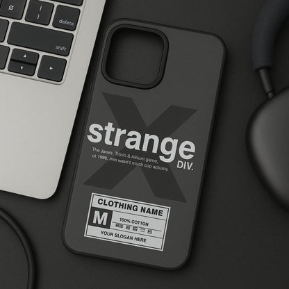 Streetwear Case for iPhone 14 Pro – Minimalist Silicon Cover with Graphic Label Print